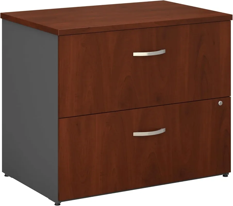 

Series C 2 Drawer Lateral File Cabinet Locking Document Storage for Home or Professional Office Hansen Cherry