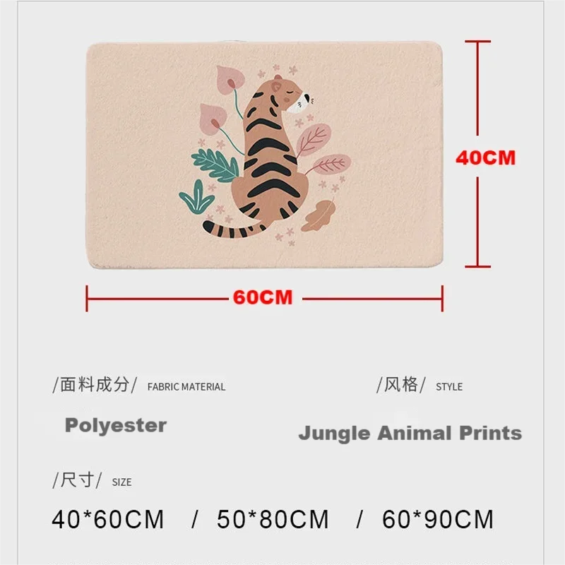 Cartoon Style Bathroom Mats Absorbent Non-Slip Carpet Shower Room Floor Mats Entrance Doormat Living Room Carpets Kitchen Rugs