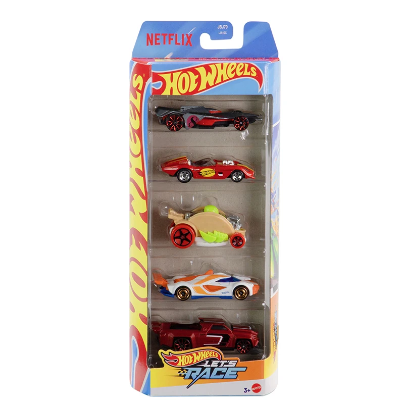 Hot Wheels 1806 5-Pack HW Getaways Track Builder Batman X-Raycers Street Beasts Series 1/64 Diecast Model Cars Toy JBJ78 HTV51