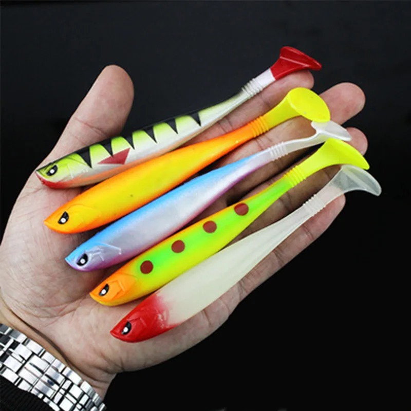 WEIHE 10g 12cm Soft Bait Fishing Lures Japan Shad Artificial Bait Jig Head Fly Fishing Silicon Rubber Fish