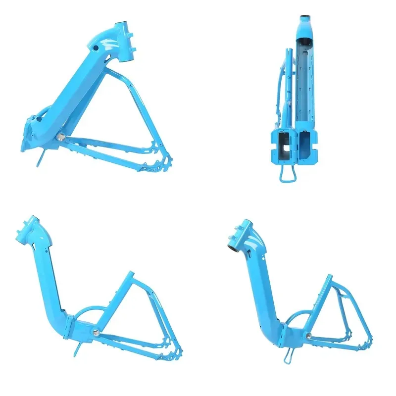 Aluminum alloy 20 inch wheel size octagonal full suspension foldable electric bicycle frame folding bicycle frame