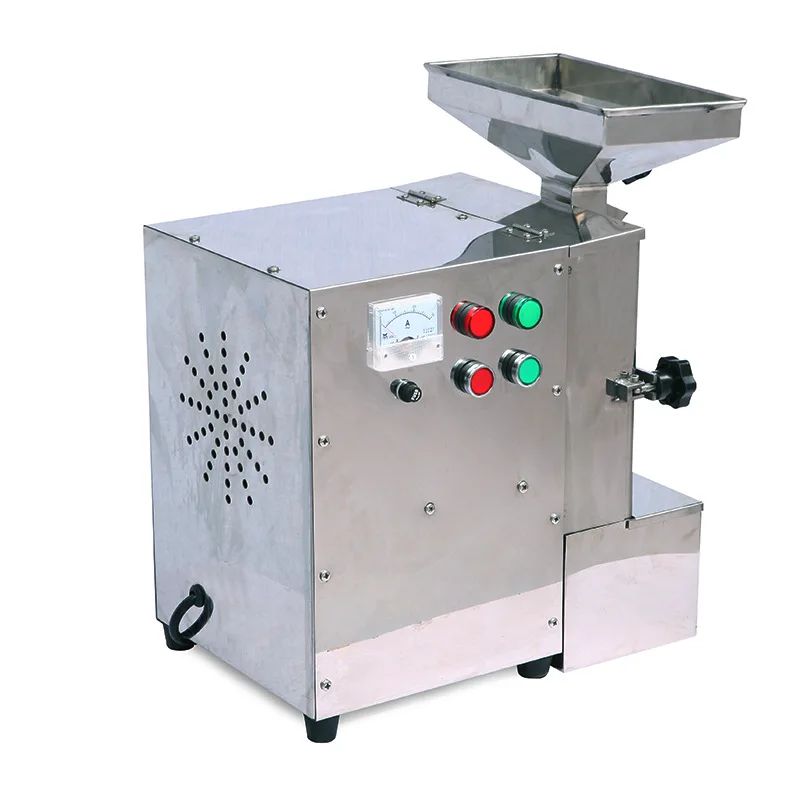 Stainless Steel Cashew Sunflower Seed Hazelnut Peanut Sesame Walnut Almond Special Grease Oily Crusher Motor Flour Mill 0.75KW