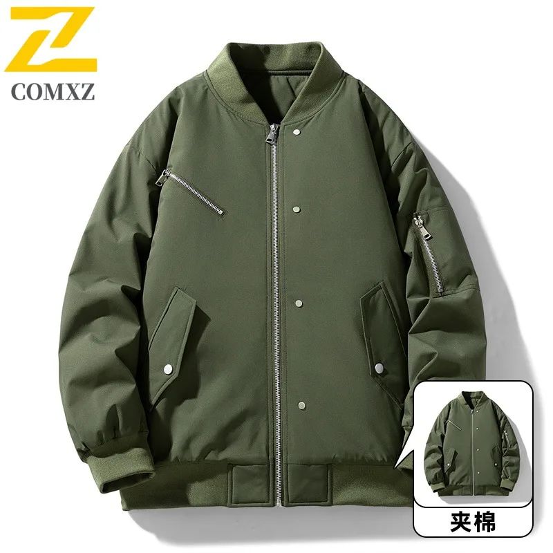 

COMXZ Мужская куртка для пешего туризма и кемпинга, минималистичная прочная мотоциклетная куртка с воротником-стойкой, модная легкая осенняя одежда для путешествий