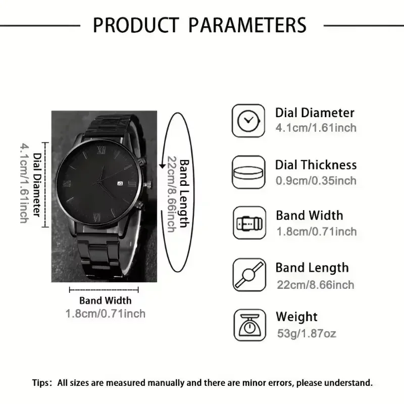 

2025 модные мужские часы, роскошные стальные кварцевые наручные часы, мужские спортивные наручные часы в стиле панк, браслет, ожерелье, набор колец, отборный подарок
