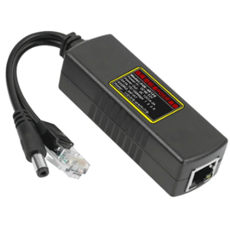 POE Splitter IEEE 802.3AT Standard 12V/1A-2A DC Output DC48-52V Input for CCTV IP Camera Security System-AC17