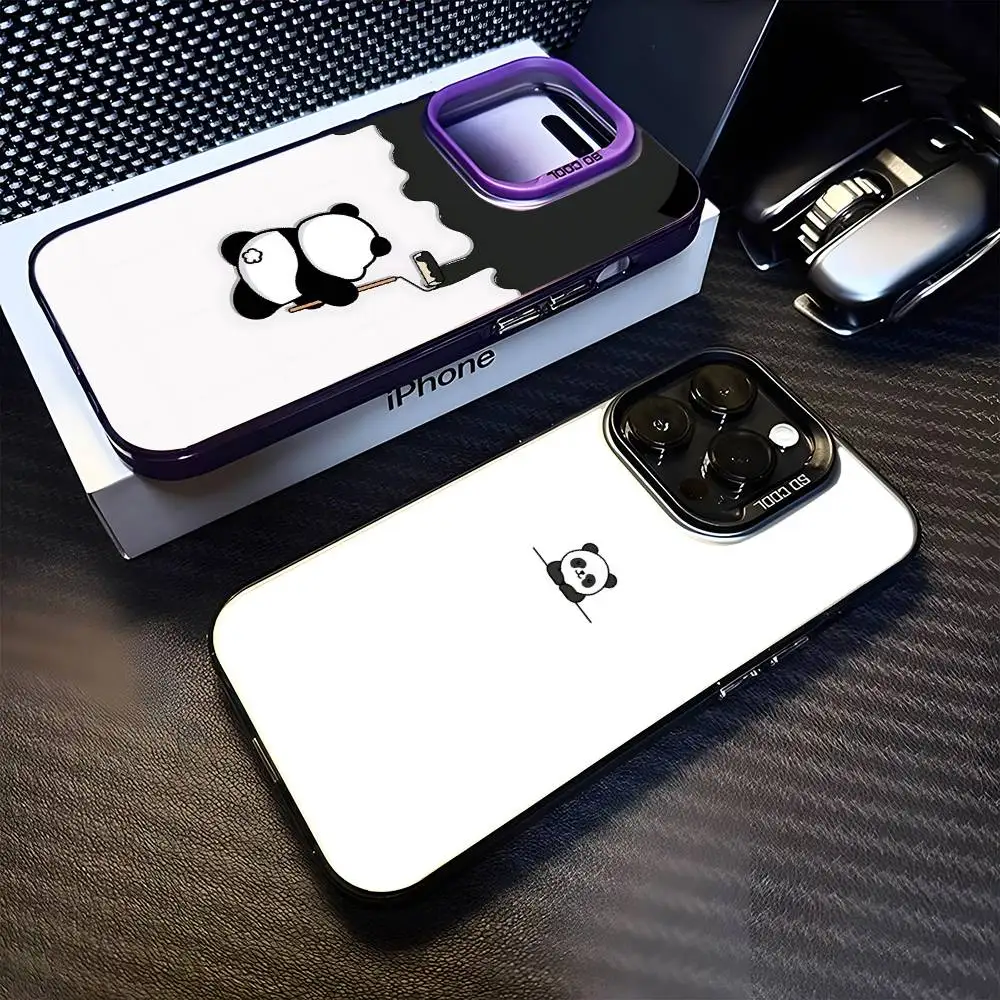 

Panda illustration Phone Case For iPhone17,16,15,14,13,12,11 Plus,Pro Max Purple Matte Shockproof Cover