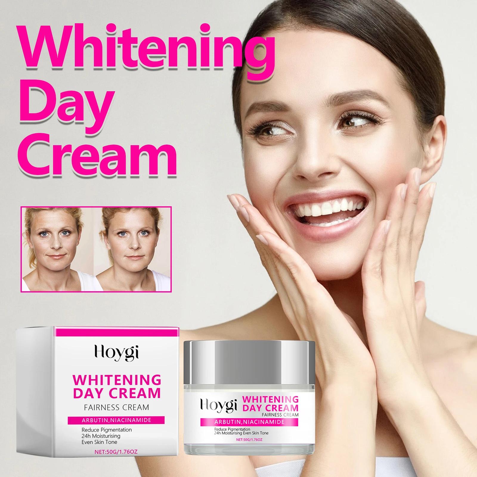 

Hoygi Niacinamide Brightening Day Cream Fades Facial Fine-lines Spot Repair Tightening Moisturizing Skin Whitening Cream