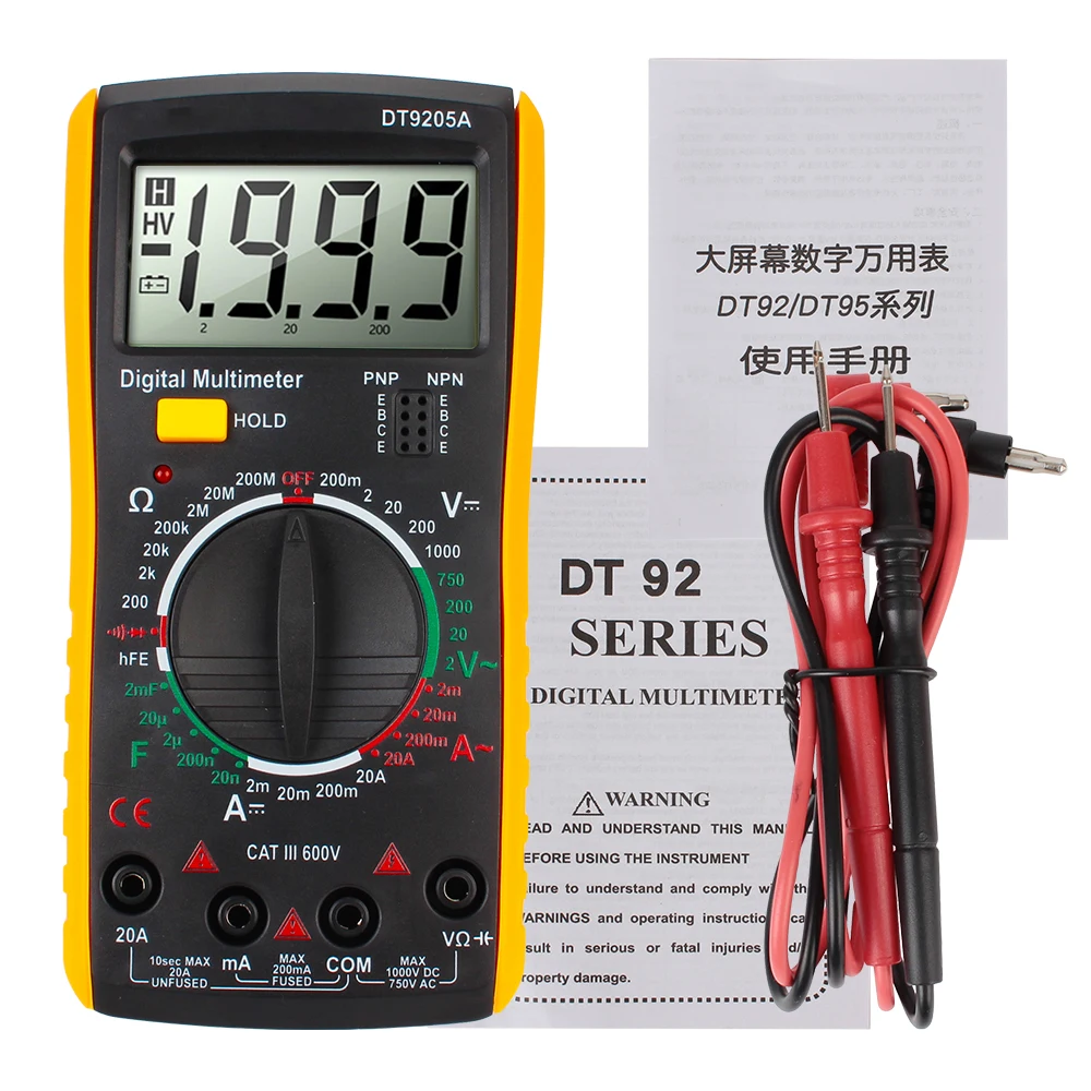 Tester Multimeter Professional Voltage Current Resistance Capacitance With Bazzer Measure Tool HFE Diode Multimeter AC DC