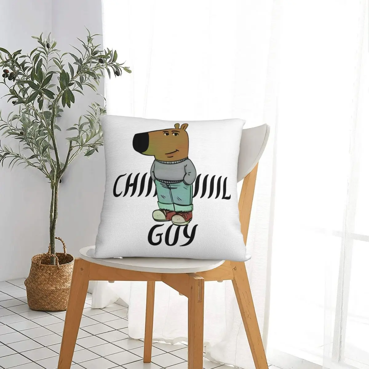 Chill Guy Square Pillow Cases Cushion Covers Customized Polyester Decorative Pillowcase for Seat 18