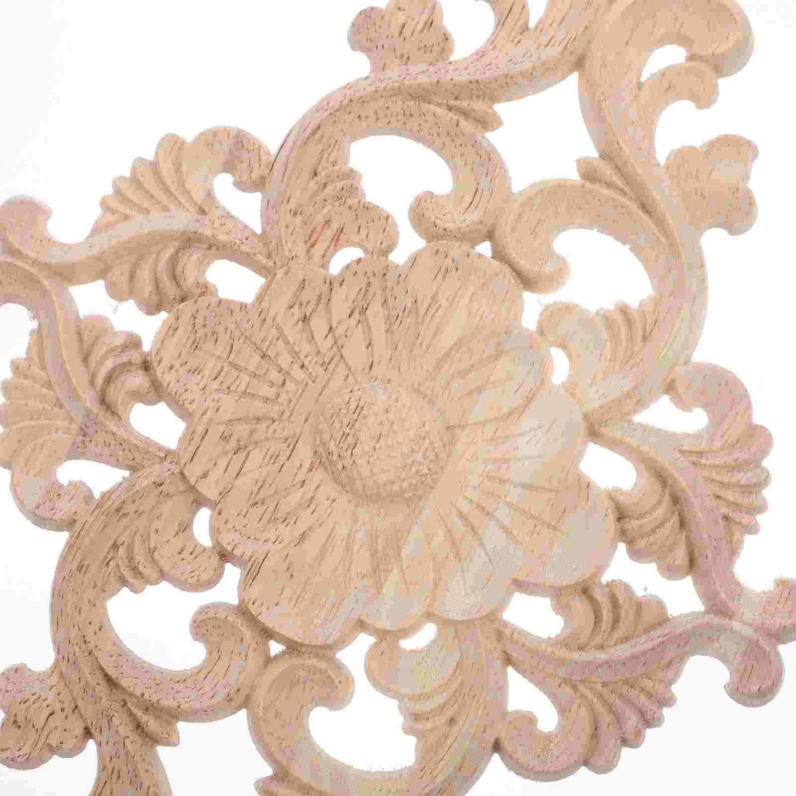 Cabinet Decoration Carved Onlay Wooden Door Decorative Carving Bamboo Unpainted Frames