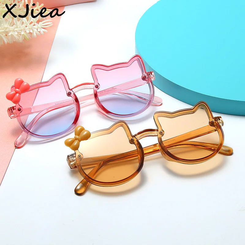 

XJiea 2024 Designer Fashion Children Sunglasses Cute Kitten Shape Cartoon Kids Sunglasses Lovely Outdoor Girls Eyeglasses