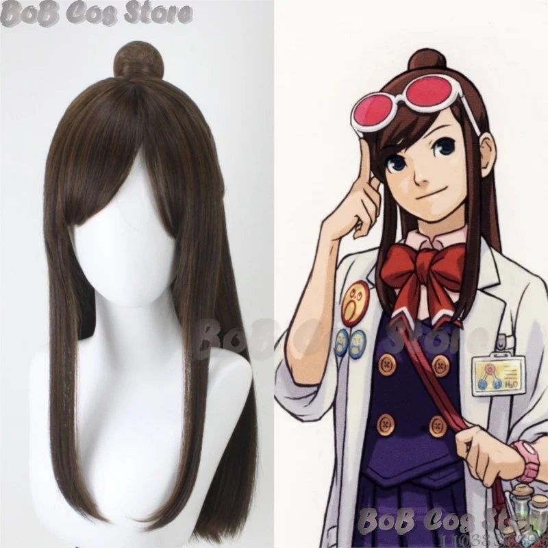 Akane Houzuki Cosplay Game Gyakuten Saiban Costume Ema Skye Ace Attorney Skirt Women JK Uniform Coat Wig Prop Holloween Roleplay