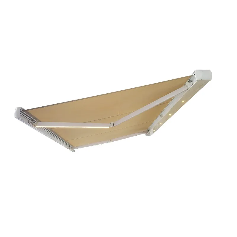 

Outdoor Sunshade Motorized Full Cassette Awning /Aluminum Retractable Awning With LED Lights