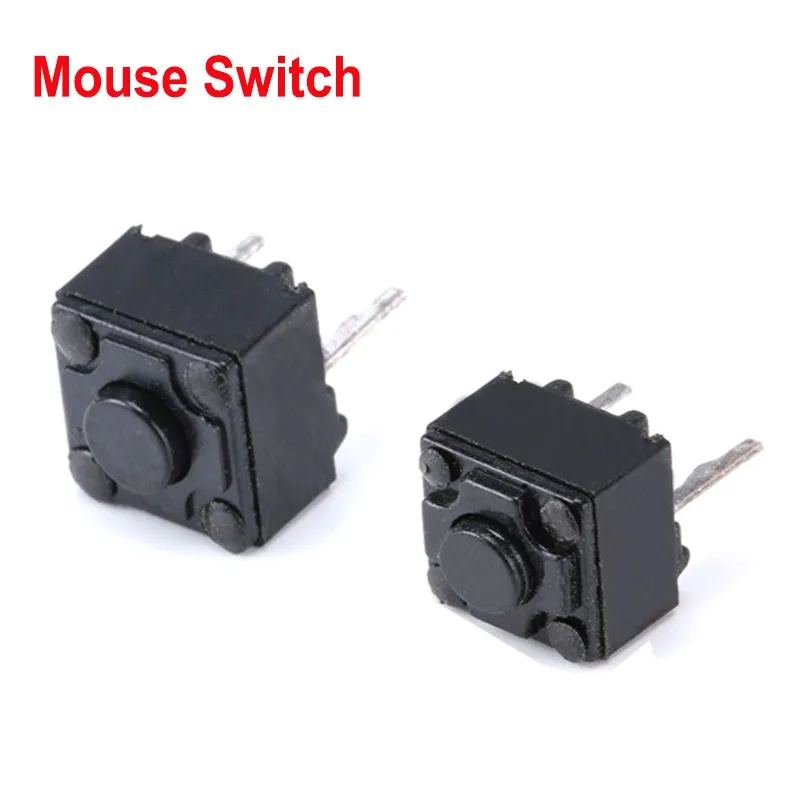 10pcs Micro Mouse Square Switch Button 6*6*5.7mm/6*6*6.0mm/6*6*7.3mm 6x6x5.7/6/7.3mm Tact Switch Microsoft Black Dots