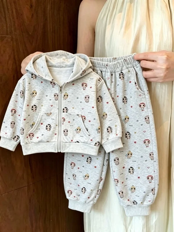 Girls Casual Hoodie Pants Set Autumn Style 2026 New Fashion Baby Girl Super Cute Two Piece Suit School Uniform Work Outfit