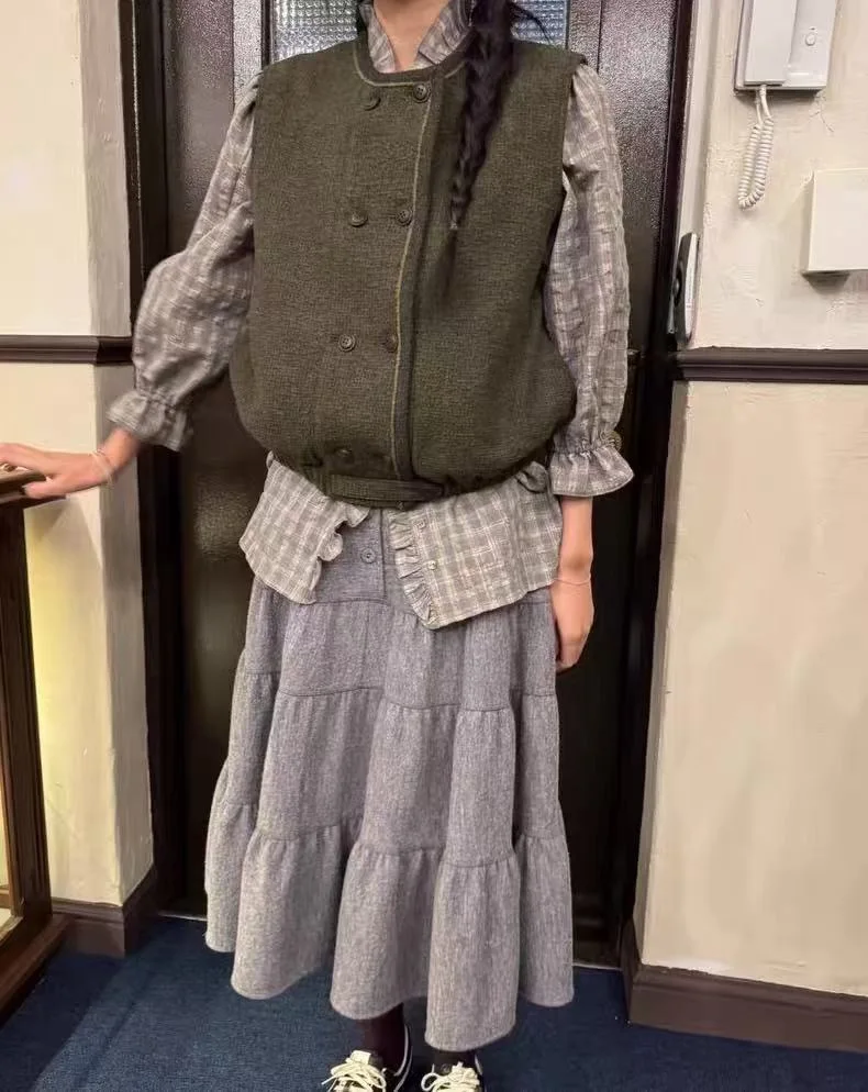 

Casual Woolen Skirt High Waist Sle Commute Faion for Young Girls And Ladies Autumn Winter New Arrival Versatile f Skirt