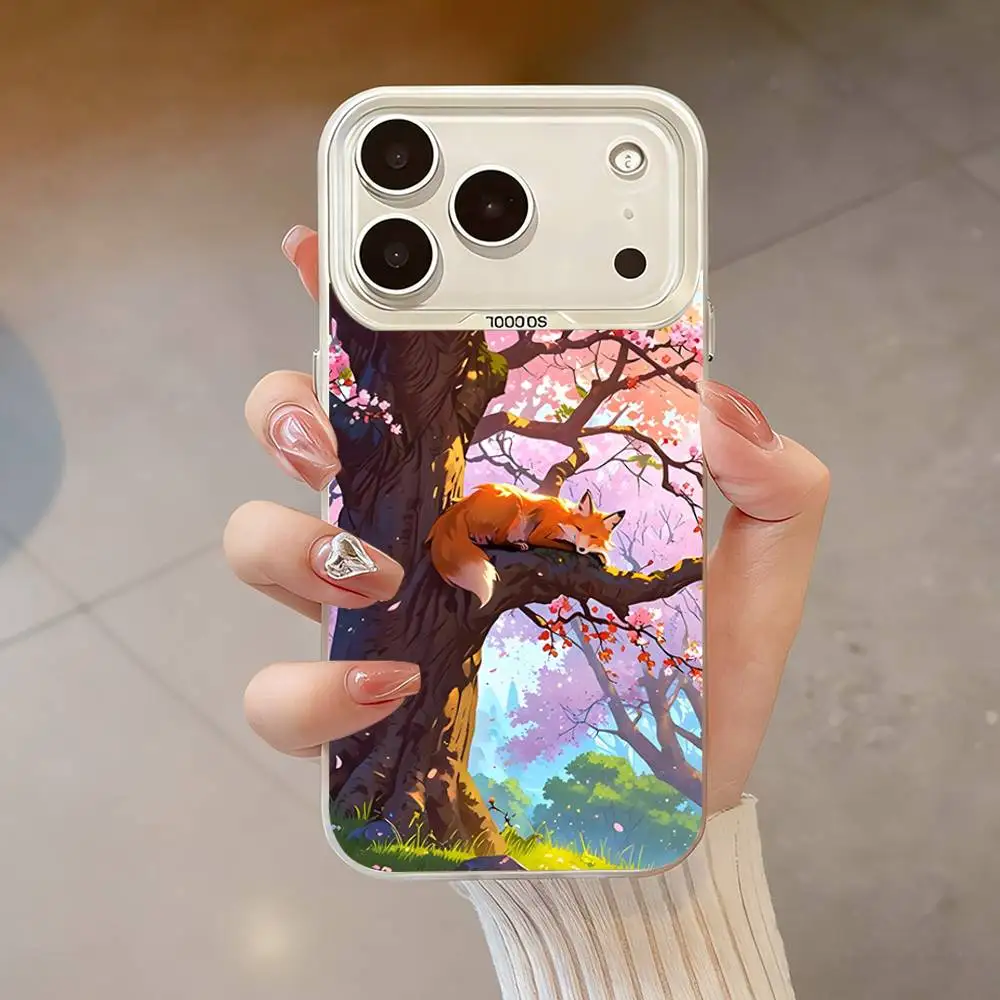Animal Fox Cool Art Phone Case For iPhone 17,16,13,12,X,11,15,14,Pro,Max,Plus,SE4,Air,Mini White IMD HD Matte