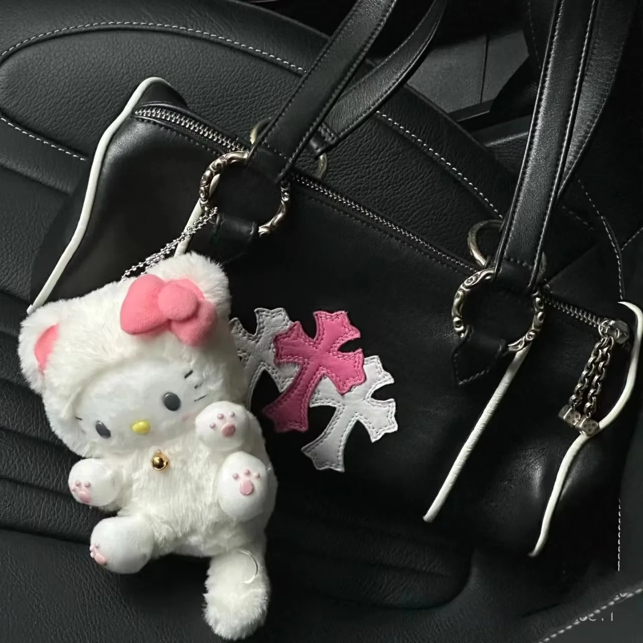 Sanrio Hello Kitty Pink Long Tail Pendant Cat Bag Doll Backpack  Pendant Small Doll Backpack Accessories Holiday Gift