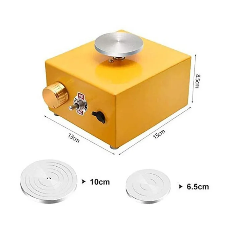 Mini Pottery Wheel DIY Clay Tool With Tray for Ceramic Work 6.5cm 10cm Turntable Mini Pottery Tool Electric Pottery Machine