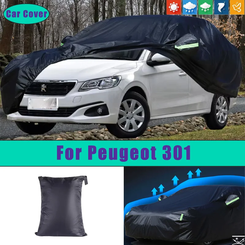 

Car Full Outer Covers Outdoor Waterproof Dustproof Sun Rain Snow Protection Exterior Car Accessories For Peugeot 301