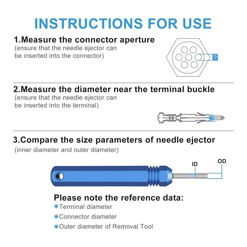 5PCS Pin Removal Tools Kit Socket Contact Connectors Male And Female Connector Tube Type Pin Extractor