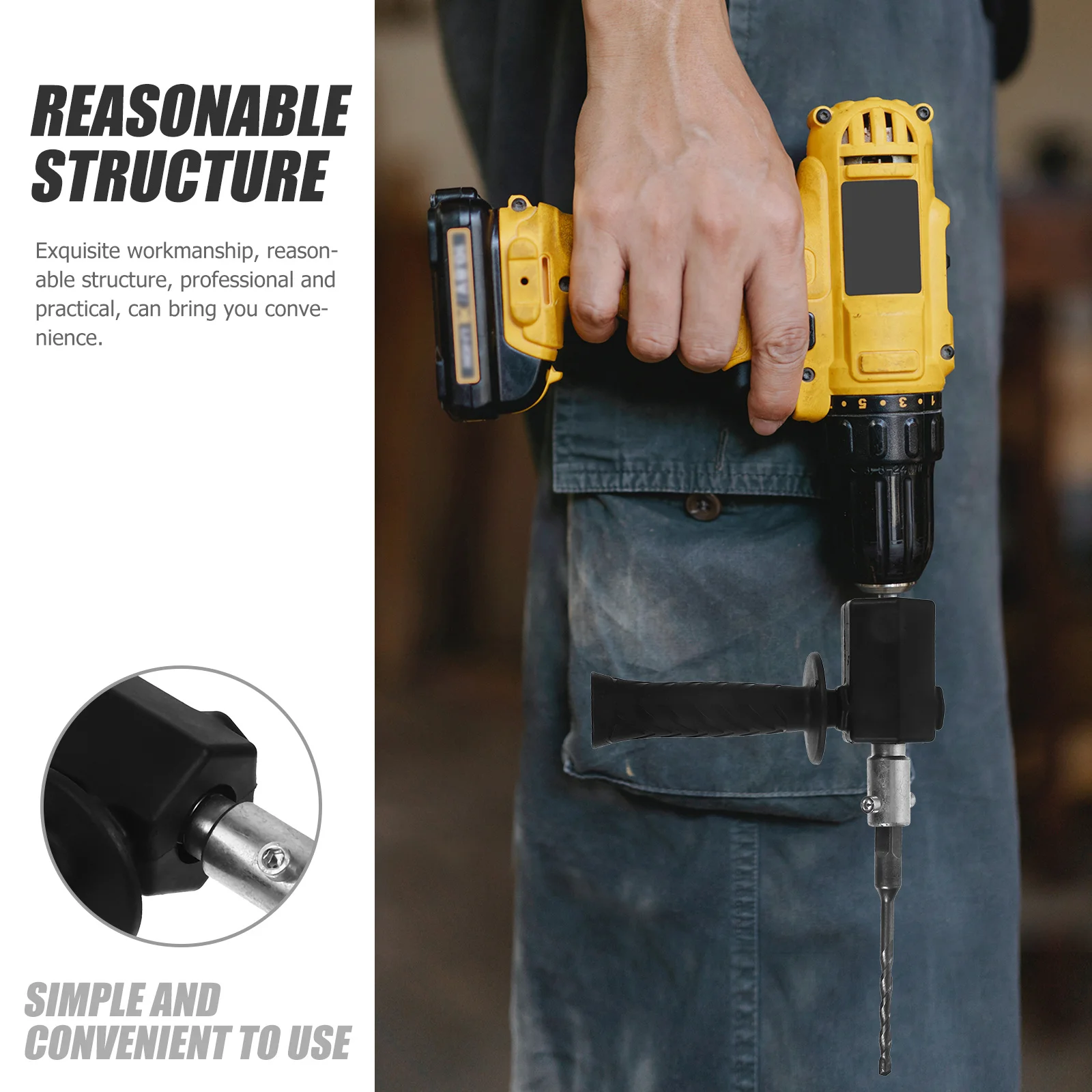 

Electric Drill to Hammer Adapter Professional Design Exquisite Workmanship Suitable for Concrete Block Stucco