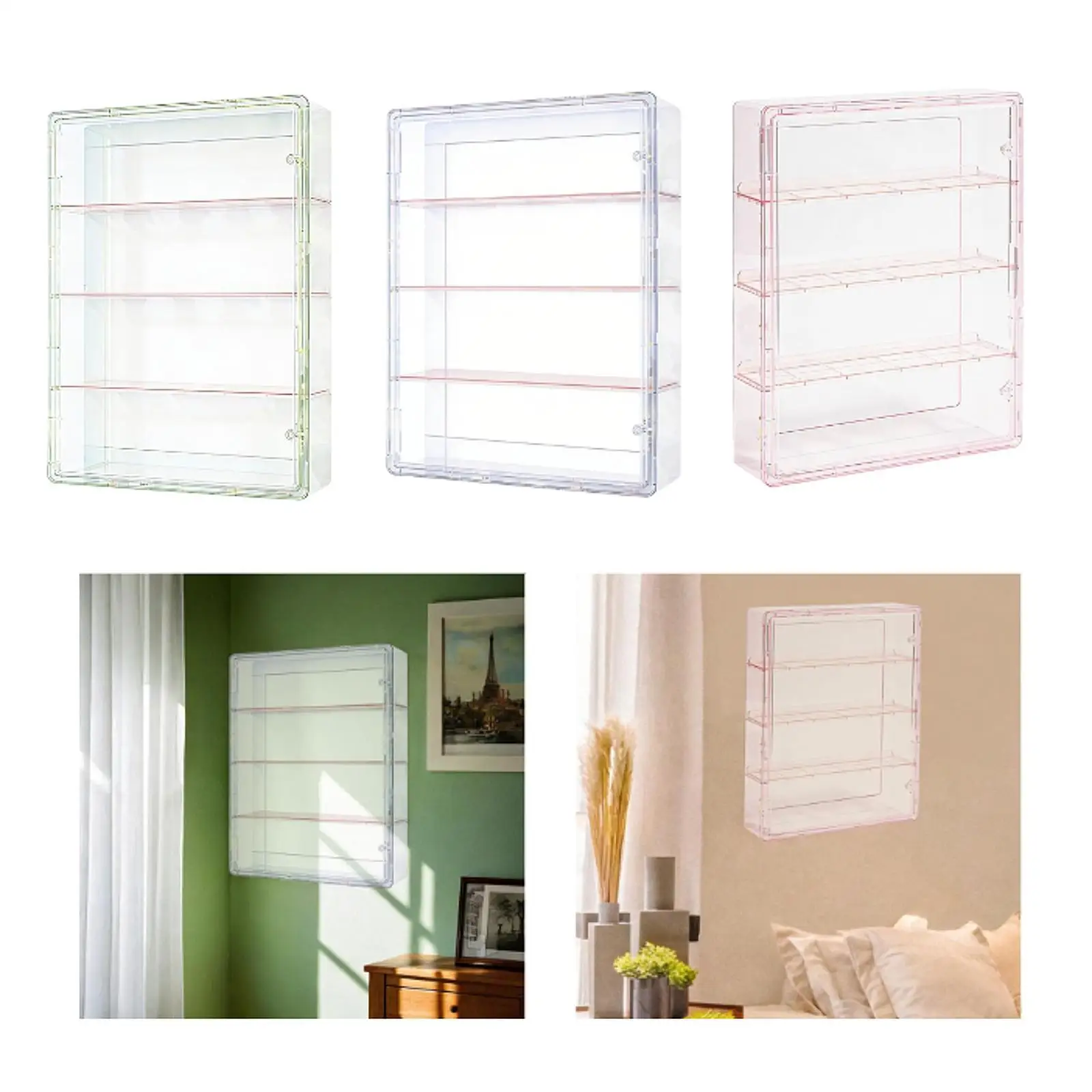 Présentoir de figurines mural de bureau, vitrine transparente anti-poussière, boîte de rangement de poupées, présentoir pour Souvenirs, jouets, Statue