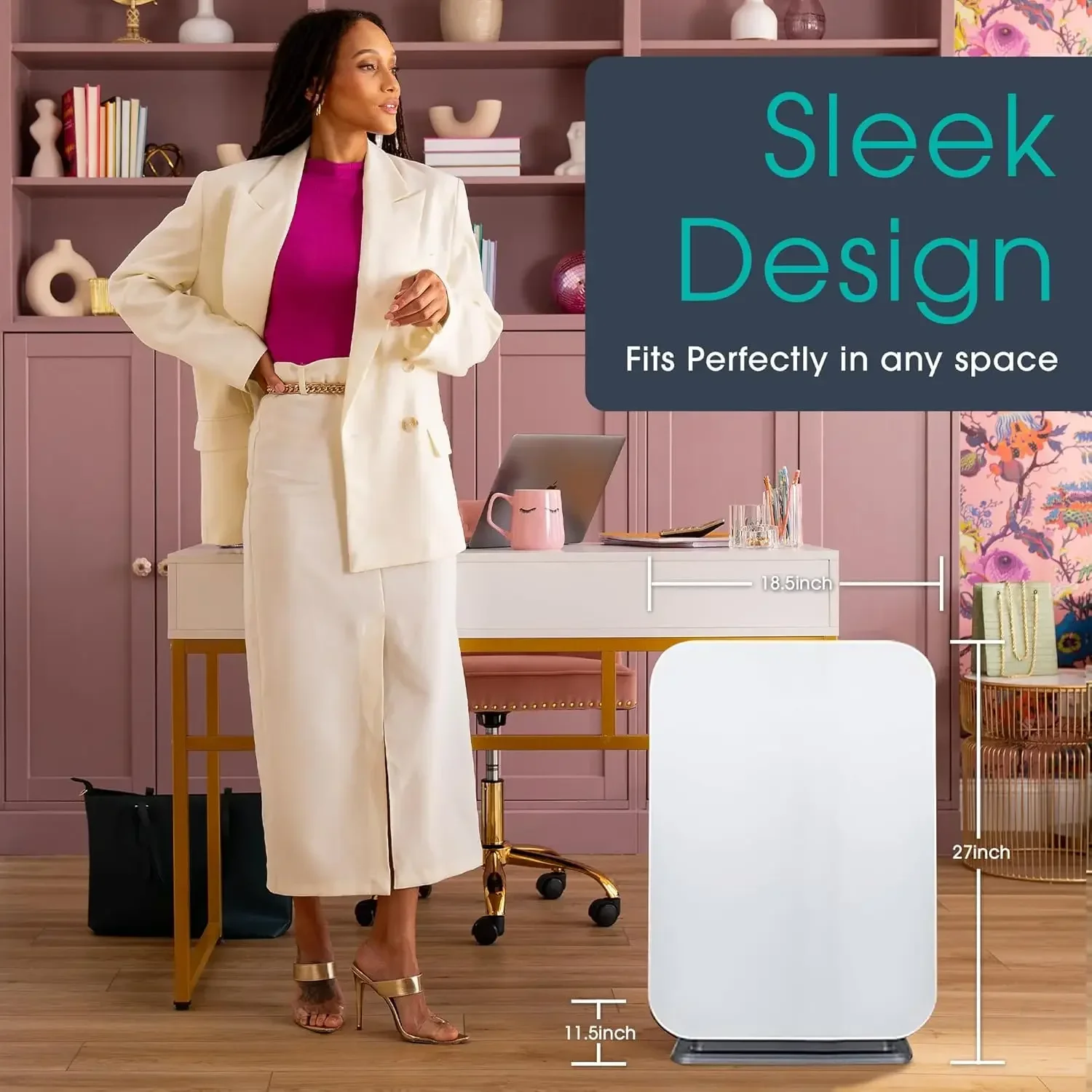 Alen Air Purifier BreatheSmart 75i HEPA with Fresh Filter + Carbon for Large Rooms up to 2600 Sq. Ft - Perfect for Living Room