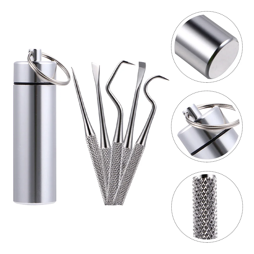 

Teeth Picker Toothpick for Oral Health Sturdy Rustproof Cleaning Supplies Stainless Steel Tube Practical Water-resistant Holder