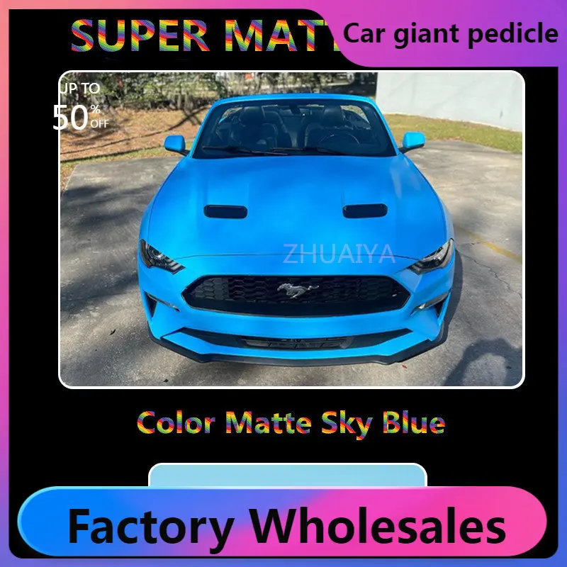 

Super Matte Sky Blue vinyl wrap Car Wrapping Sticker white Glossy vinyl Wrapcovering film car quality Warranty 5m/10m/18m