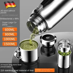 Stainless Steel Thermos Vacuum Hot Water Flask Large Capacity Smart Thermos Water Bottle Temperature Display Insulated Mug Cup