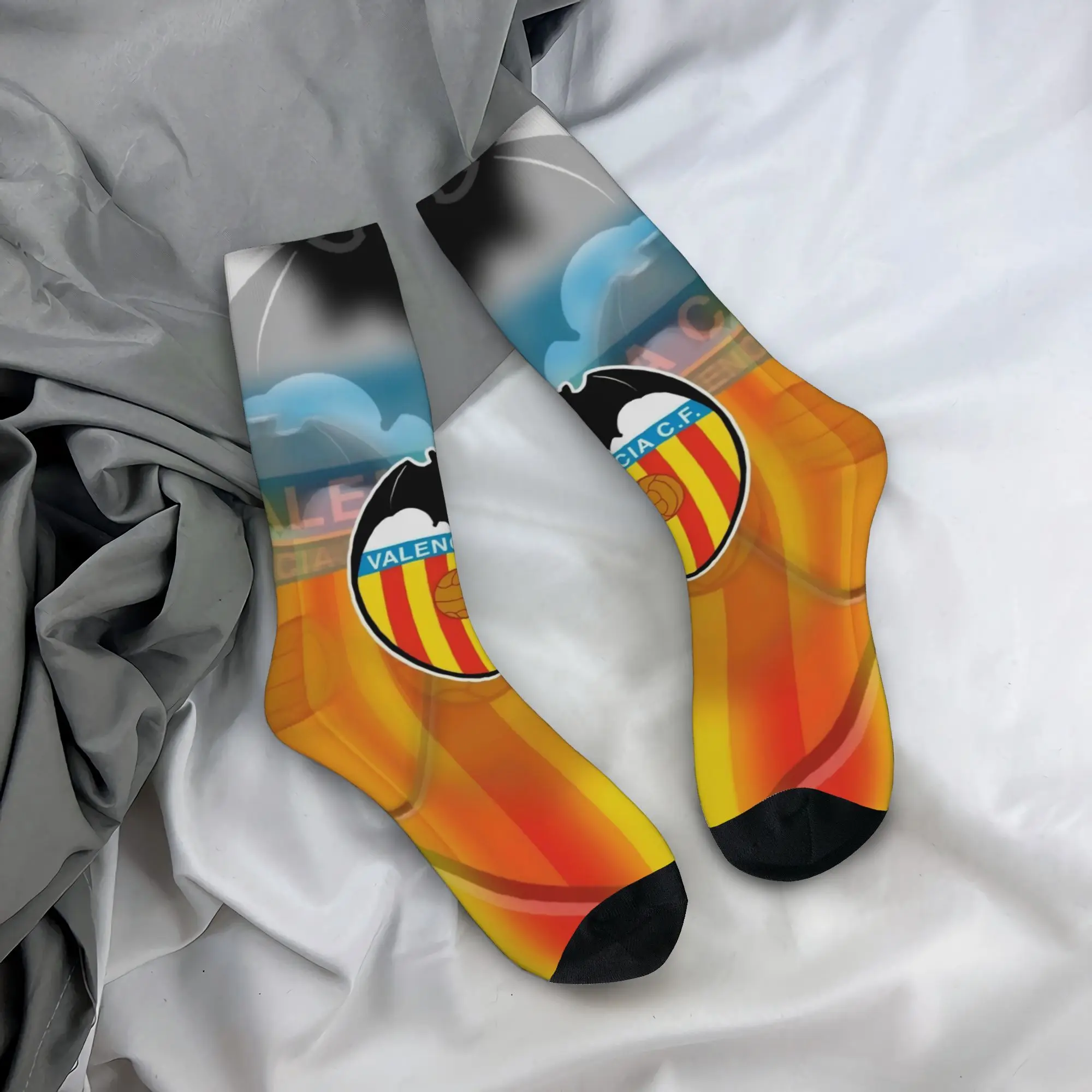Calcetines Divertidos y Retro de Valencia, Estilo Harajuku, Hip Hop, Novedad, Casuales, Esenciales para el Día del Partido