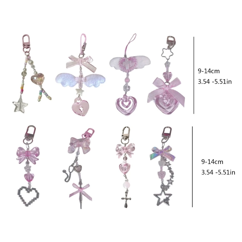 Chic Beaded Phone Chain Fashionable Keyring Pendant for Women Fashionable Key Chain Pendant Stylish Ornament for Bag