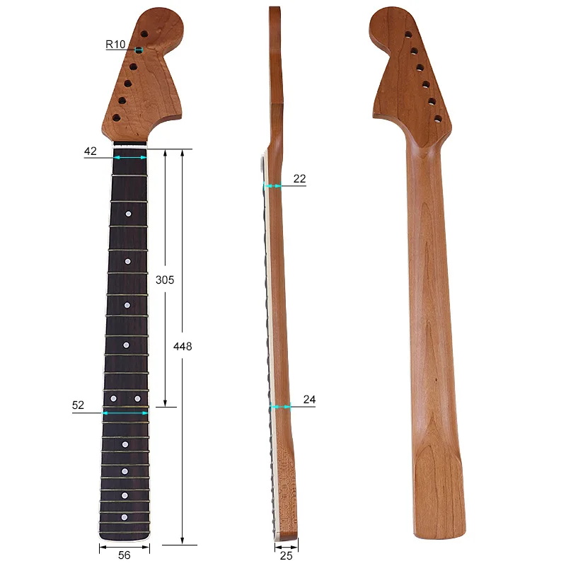 Guitar Neck Handle Big Head Roasted Maple 6 Strings 22 Pin Handle Rose Wood Musical Instrument Accessories Modified