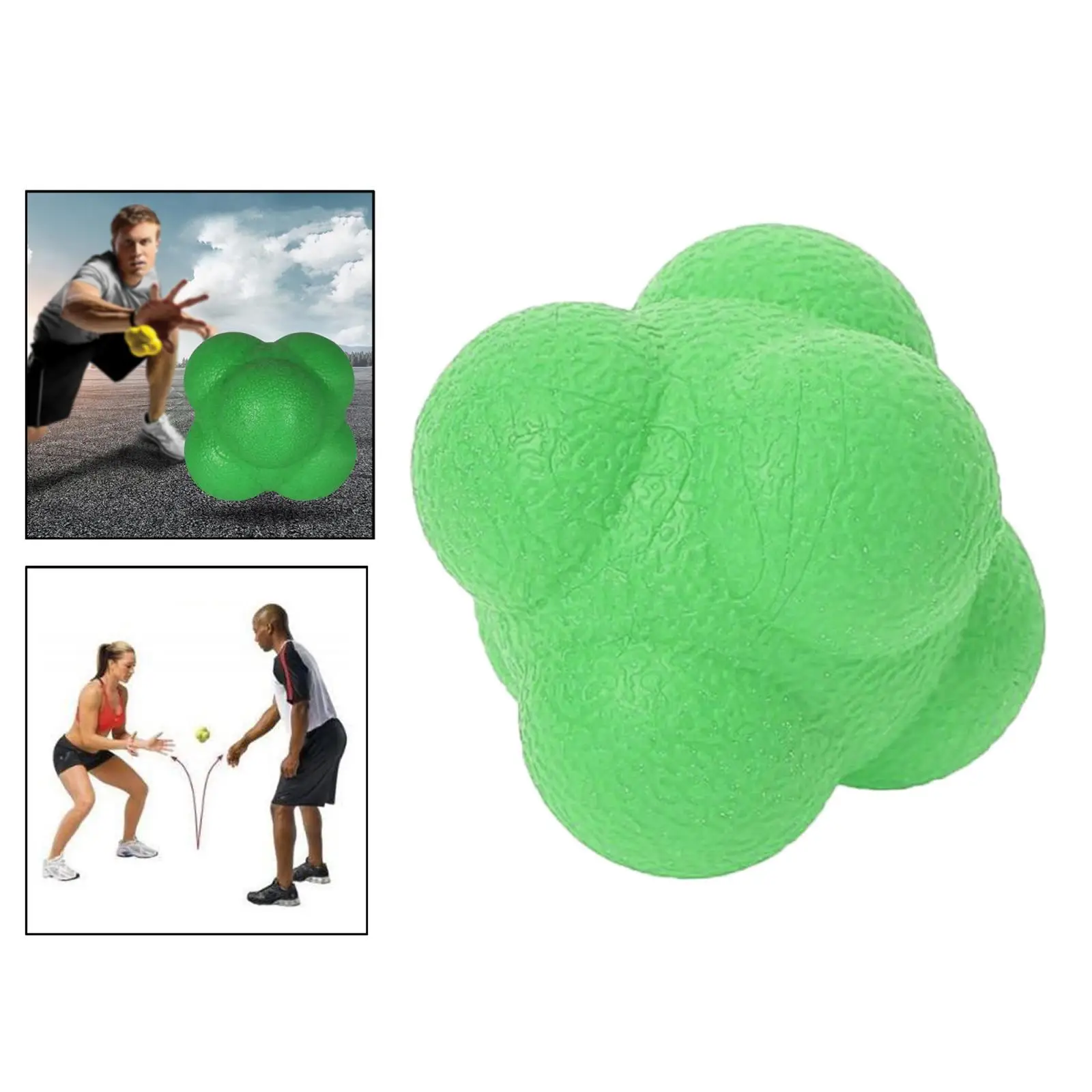 2xCoordination Agility Hexagonal Tennis Fitness Reaction Ball Green