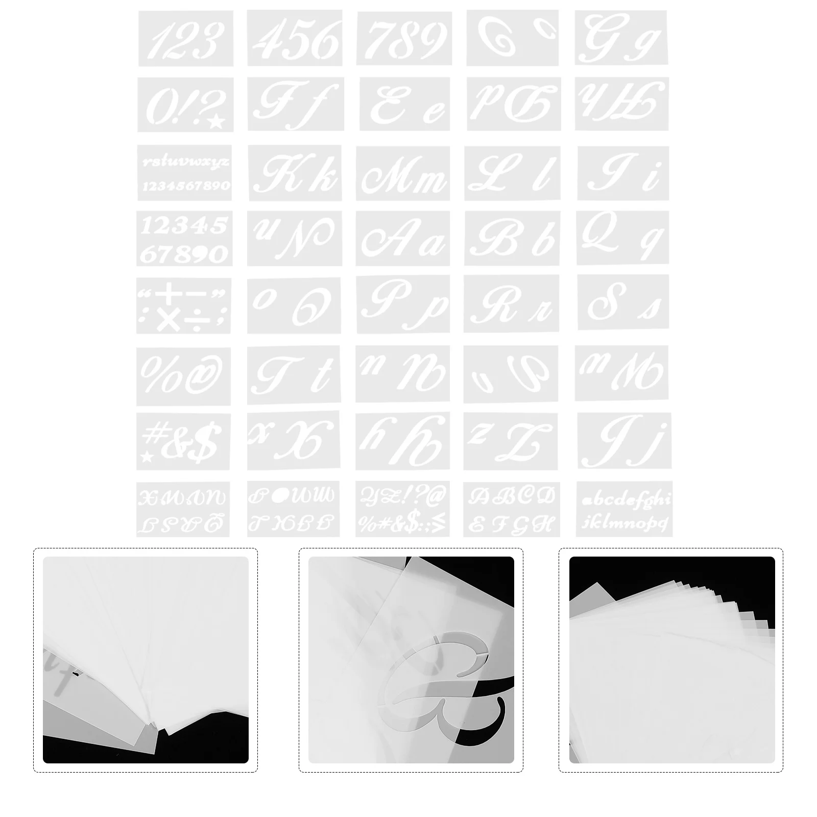 40 قطعة قوالب رسم استنسل الحروف لرش الجدار علامة الباب لوازم اللوحة استنسل الحروف استنسل مجوف #5