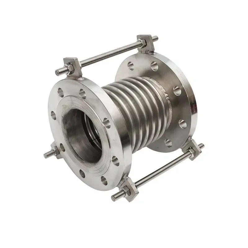 Stainless Steel Axial Flanged Bellows Expansion Joint with Limit Rods for Industrial Pipeline Industrial Axial Compensator