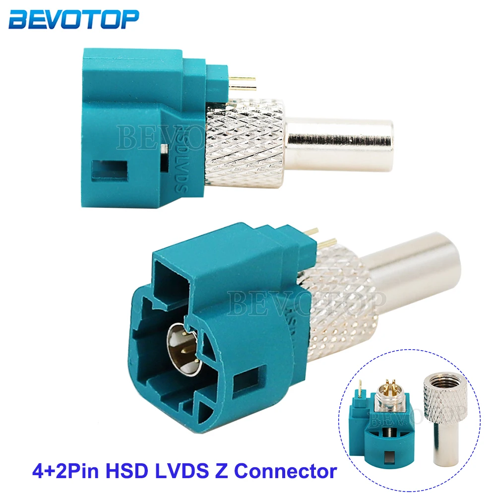 HSD LVDS 4+2 Code Z 6Pin Male Plug Connector Modify Carplay Function USB Plug Video Connector