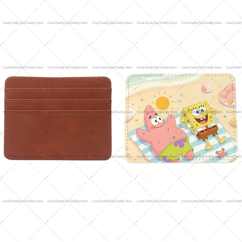 Cute SpongeBob SquarePants Print Slim Card Wallet Cartoon Cardholder Multi-Slots ID Card Case Portable Coin Purse Moneybag Gift - view 5