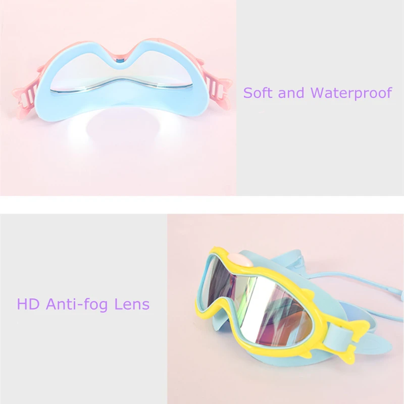 Professional Swimming Goggles for Children Swim Glasses Earplugs Waterproof Anti-fog UV Protection Adjustable Kids Swim Eyewear