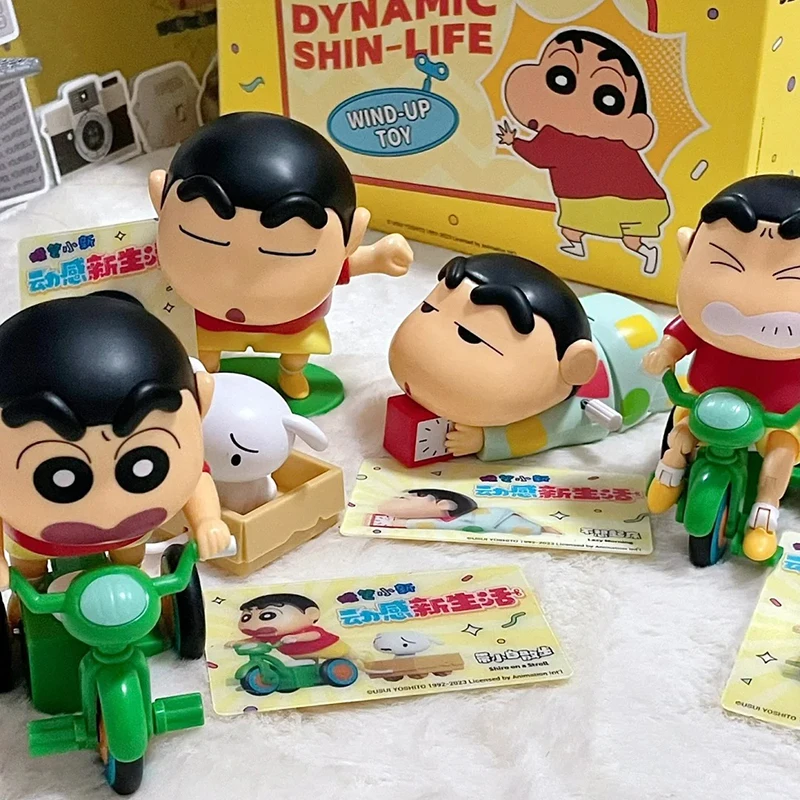 

Anime Crayon Shin-Chan Figure Model Periphery Dynamic New Life Series Blind Box Mobile Figure Desktop Collection Kid Xmas Gift