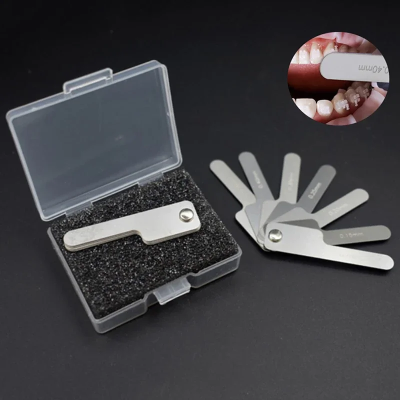 10×7Pcs/set Tooth Gap Measure Dental Interproximal Reduction Gauge Ruler Reciprocating IPR System Stainless Steel Instrument