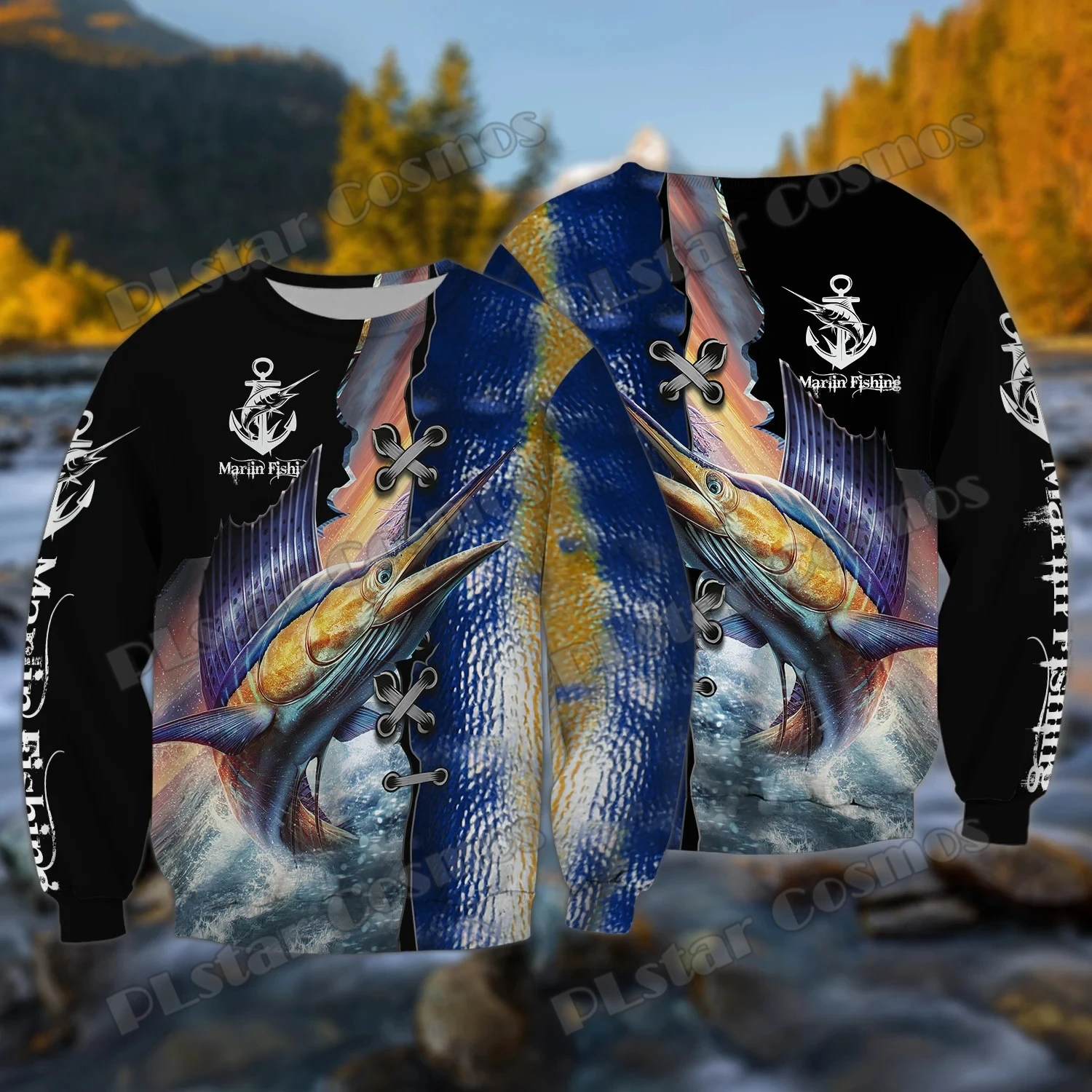 

PLstar Cosmos Marlin Fishing 3D All Over Printed Fashion Men's Crew Neck Sweatshirt Unisex Casual Long-sleeved Pullover QDY41