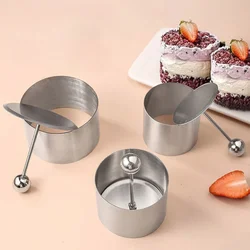 Round Stainless Steel Cake Mousse Ring With Lid Cake Decoration Tool Pastry Cake Mousse Mold Rice Ball Sushi Maker Kitchen tool