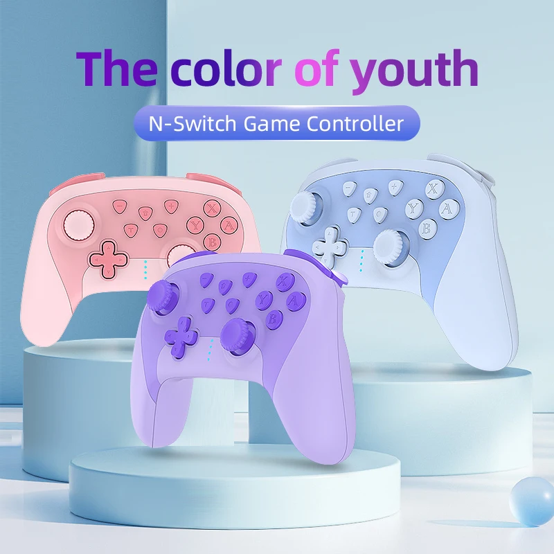 GAMINJA Variety Of Colors Wireless Controller Six Axis Dual Vibration Wake Up For Switch Pro PS3 PC TV BOX Bluetooth Gamepad