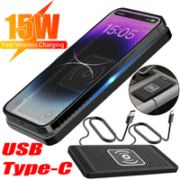Car Charging Pad Car Wireless Charger Car Fast Charger PC Rubber Pad Stand for Iphone 16 15 15 Pro Max 14 13 12X Samsung S24 S23