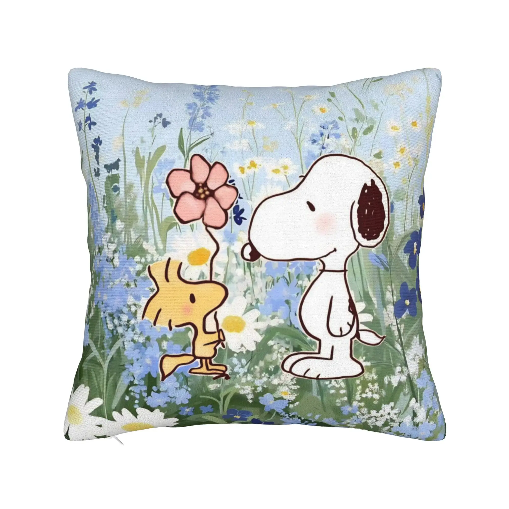 Cartoon Cute S-Snoopys Square Pillow Cases  Cushion Cover Awesome Zippered Decor Pillowcase for Sofa 40*40cm
