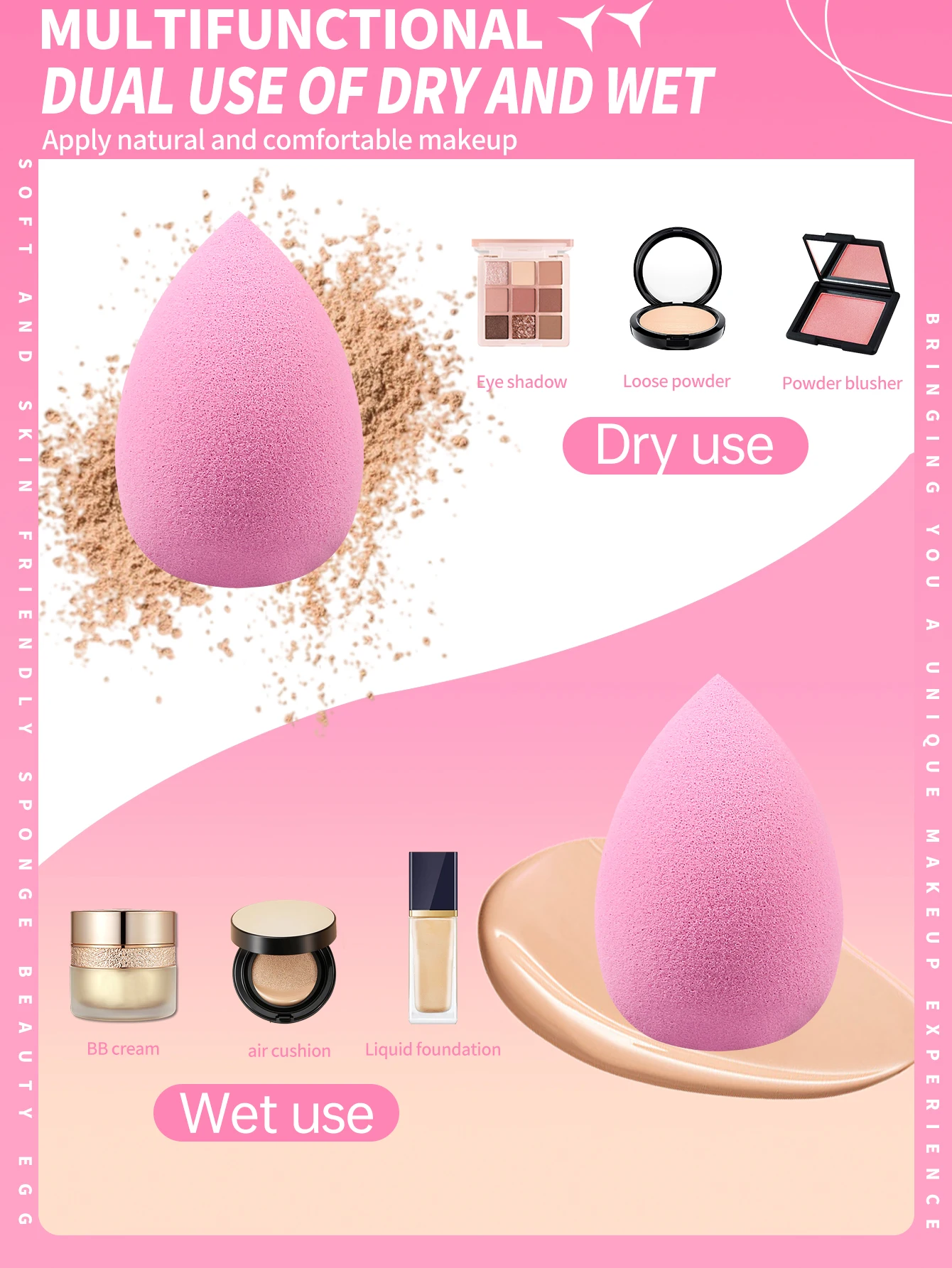 100PCS Makeup Sponge,Suitable For Cream & Powder Concealer, Loose Powder Makeup Applicator