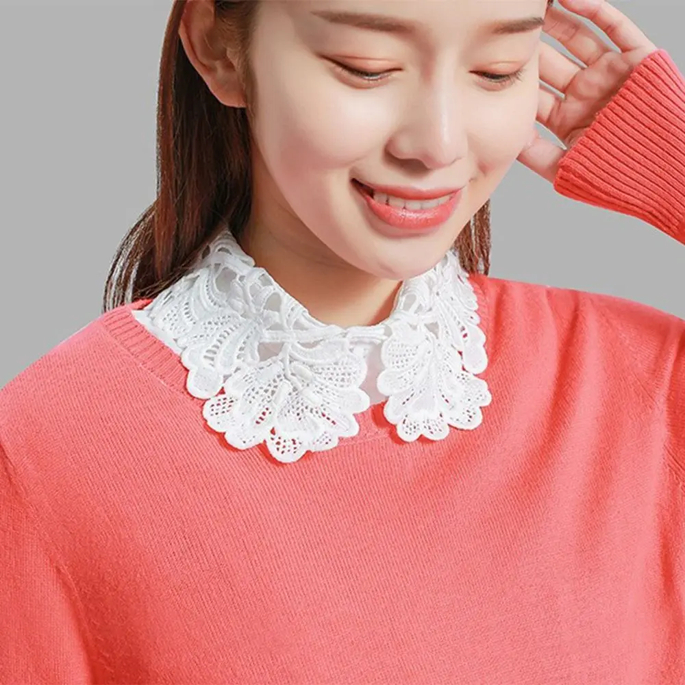 Lace Fake Collar Neckline Detachable DIY Neck Scarf Lapel Half Shirt Adjust Clothes Women Girls