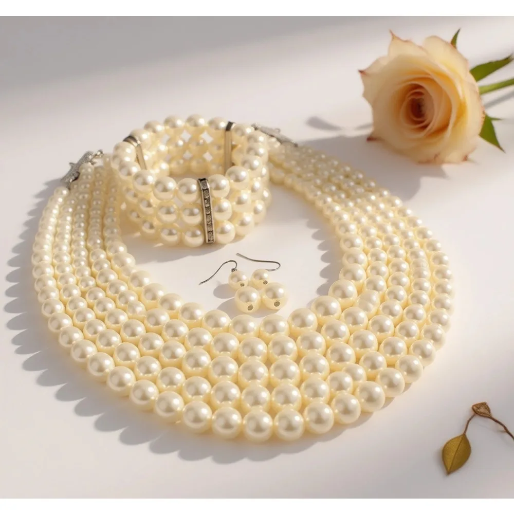 

Большое многослойное украшение из искусственного жемчуга в подарок для женщин